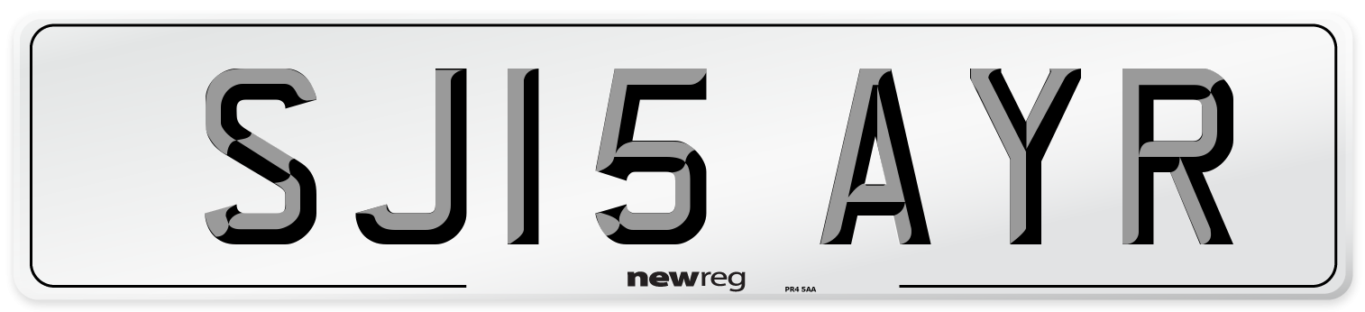 SJ15 AYR Number Plate from New Reg